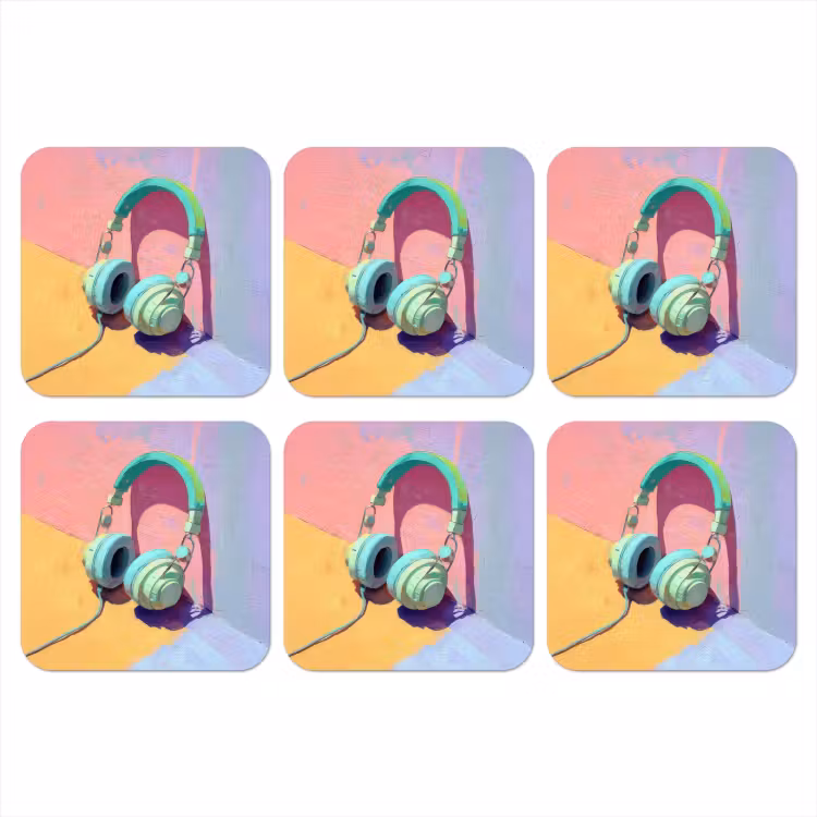 Onderzetter - Koptelefoon - Mintgroen - Draad — 1