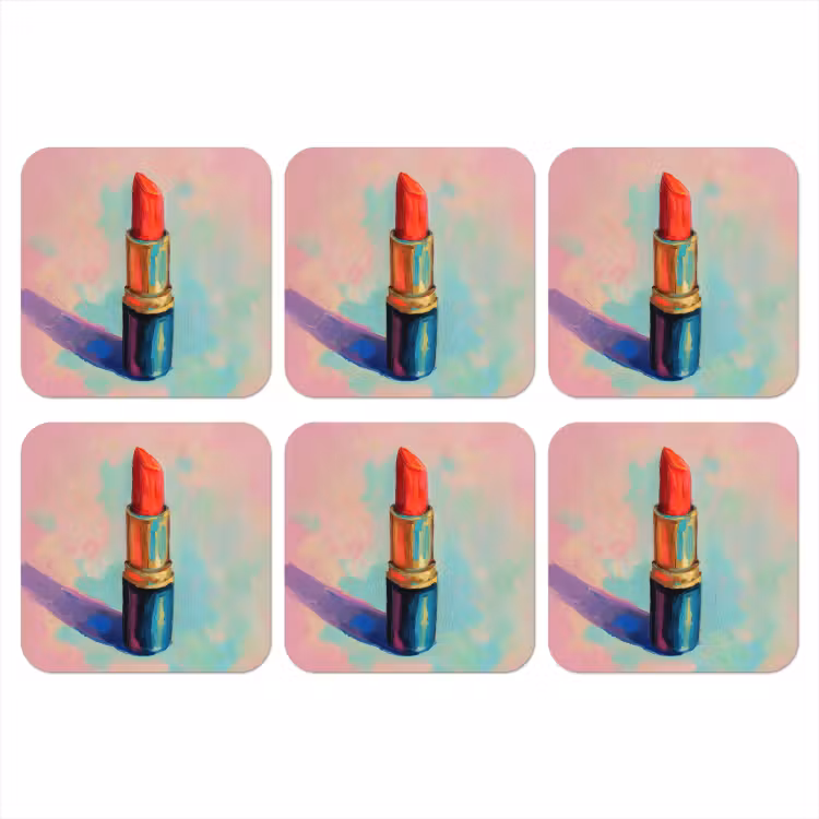 Onderzetter - Lippenstift - Rood - Penseelstreken — 1
