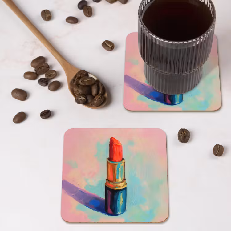 Onderzetter - Lippenstift - Rood - Penseelstreken — 4