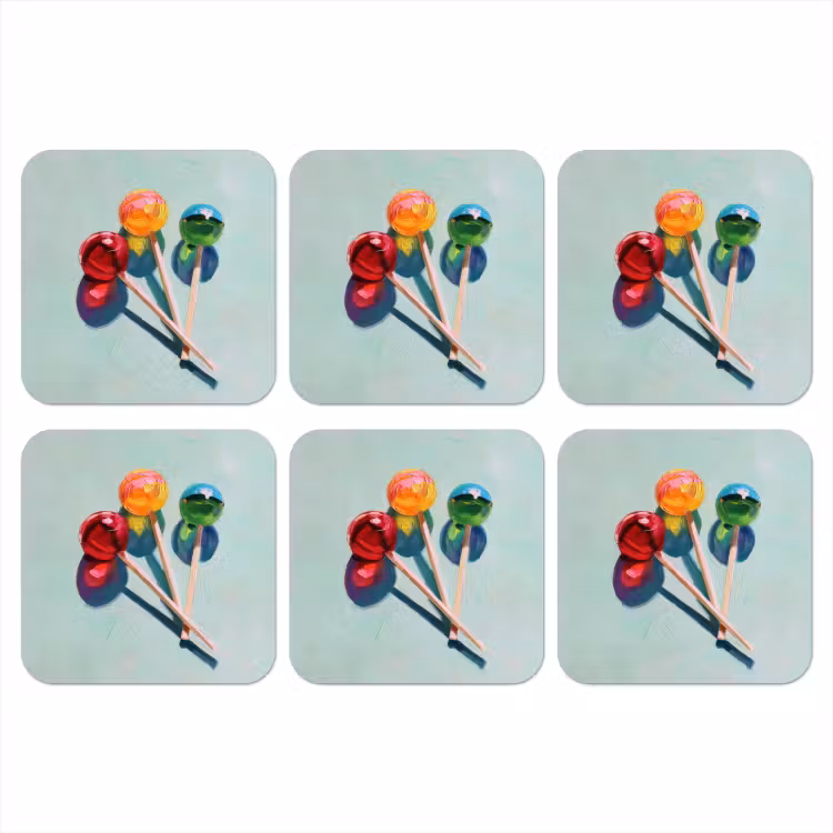 Onderzetter​ - Lollys - Schaduw - Drie - Blauw — 1
