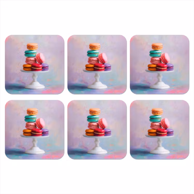 Onderzetter - Macarons - Schaal - Pastel - Kleurrijk — 1