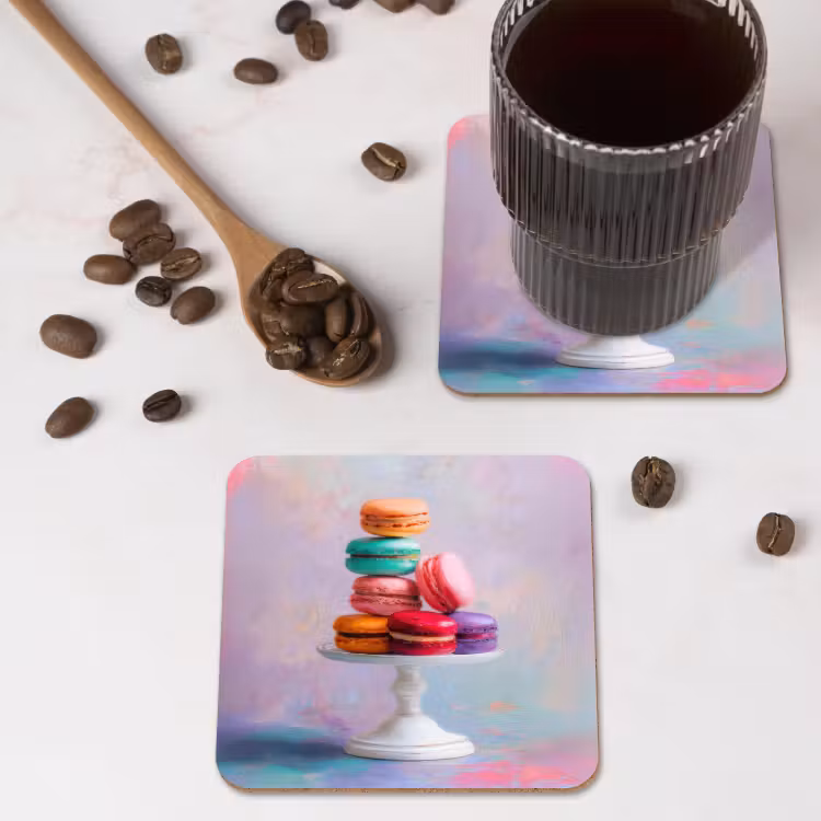 Onderzetter - Macarons - Schaal - Pastel - Kleurrijk — 4