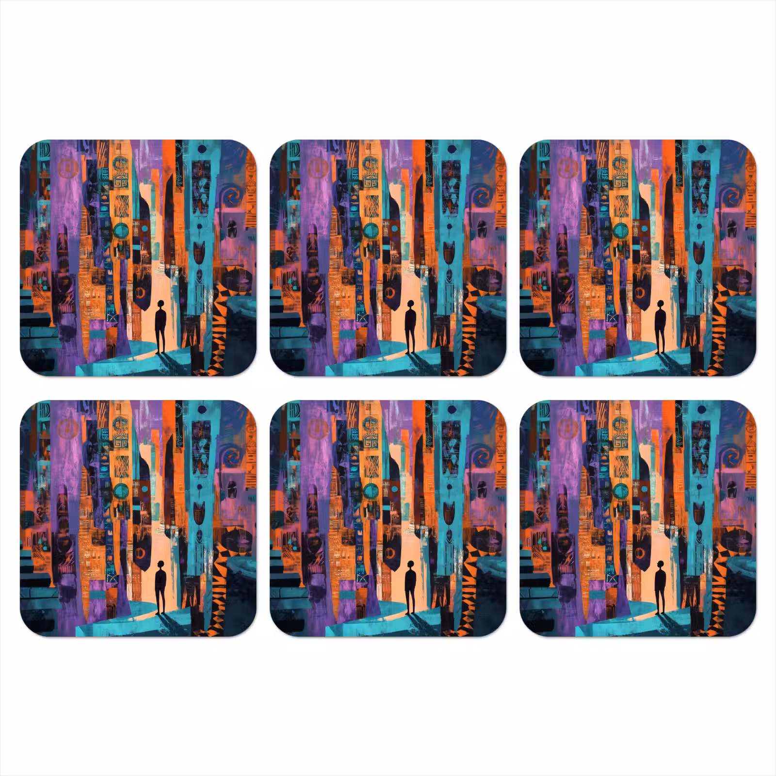 Onderzetter - Abstract - Figuren - Kleurrijk — 1