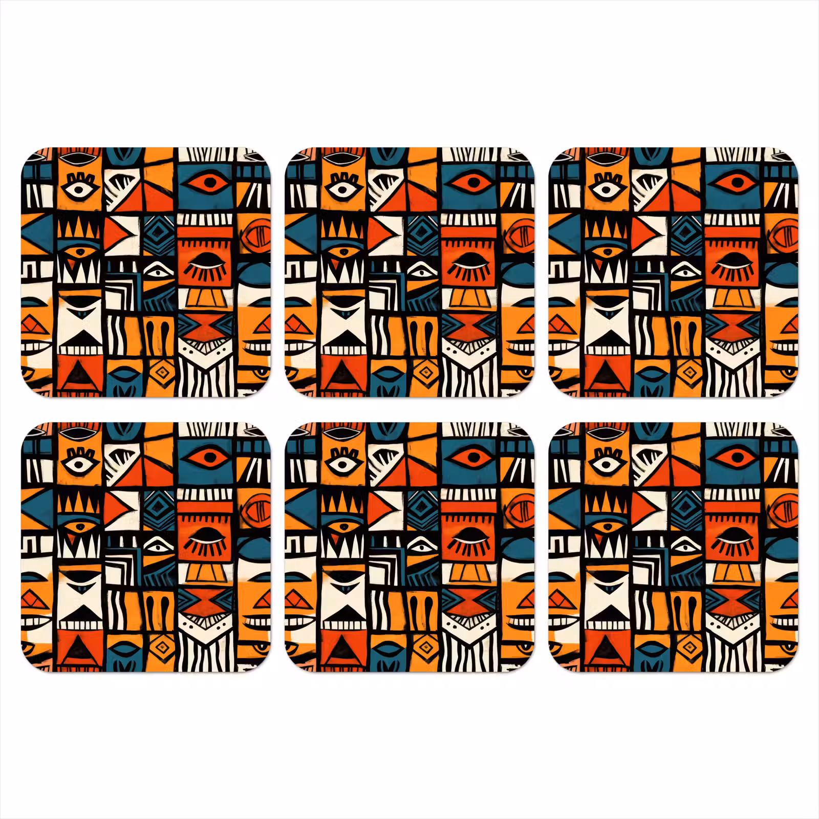 Onderzetter - Abstract - Gezichten - Mozaïek — 1