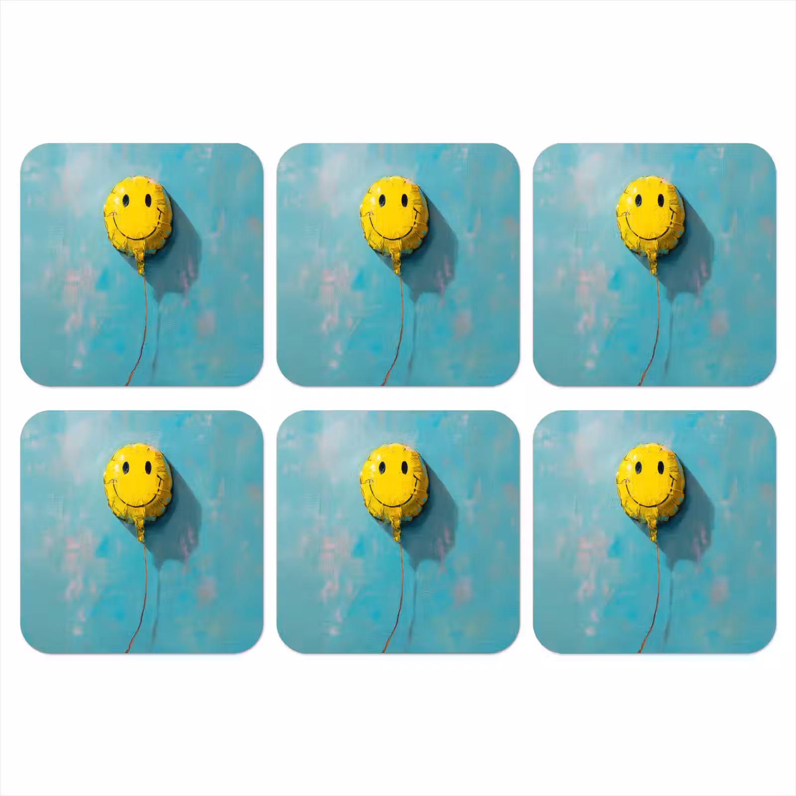 Onderzetter - Ballon - Geel - Smiley — 1