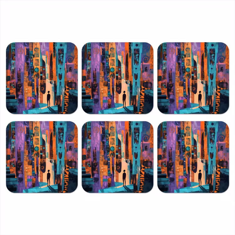 Onderzetter - Abstract - Figuren - Kleurrijk — 1