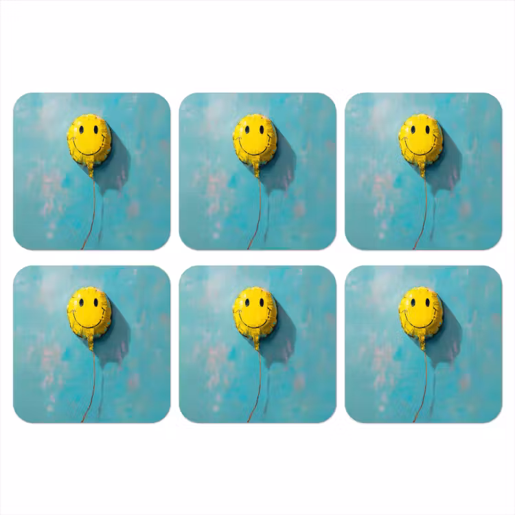 Onderzetter - Ballon - Geel - Smiley — 1