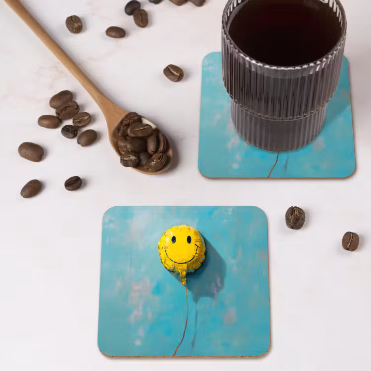 Onderzetter - Ballon - Geel - Smiley — 4