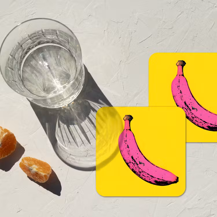 Onderzetter - Banaan - Grafisch - Geel — 3