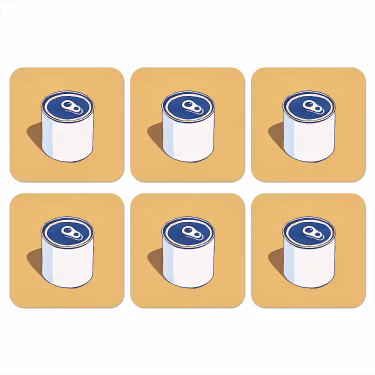 Onderzetter - Blikje - Minimalistisch - Blauw - Illustratie — 1