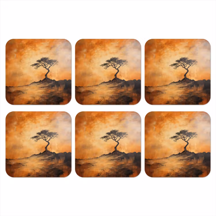 Onderzetter - Boom - Landschap - Oranje — 1