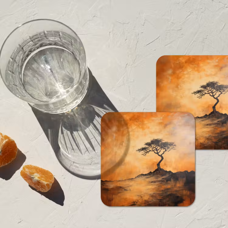Onderzetter - Boom - Landschap - Oranje — 3