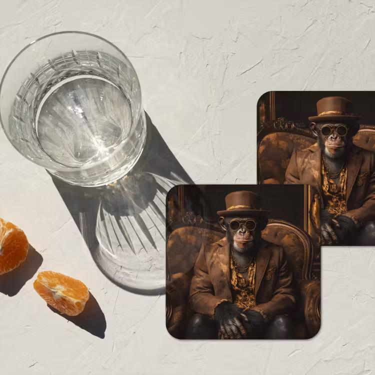 Onderzetter - Chimpansee - Stoel - Pak - Bruin — 3