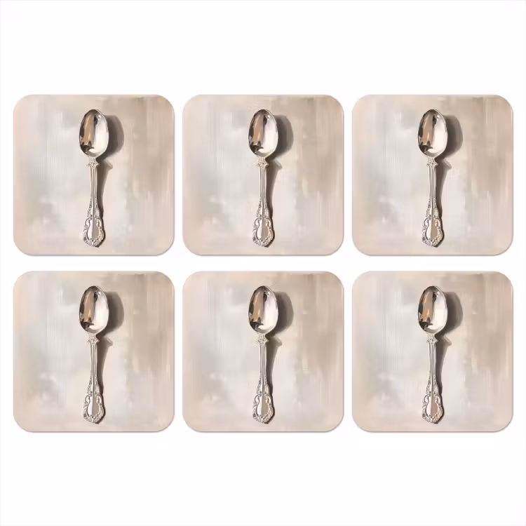 Onderzetter - Lepel - Verf - Zilver — 1