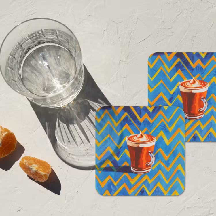 Onderzetter - Mok - Koffie - Zigzag - Slagroom — 3