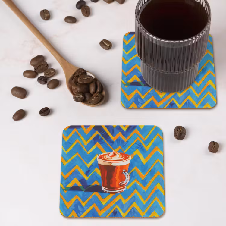 Onderzetter - Mok - Koffie - Zigzag - Slagroom — 4