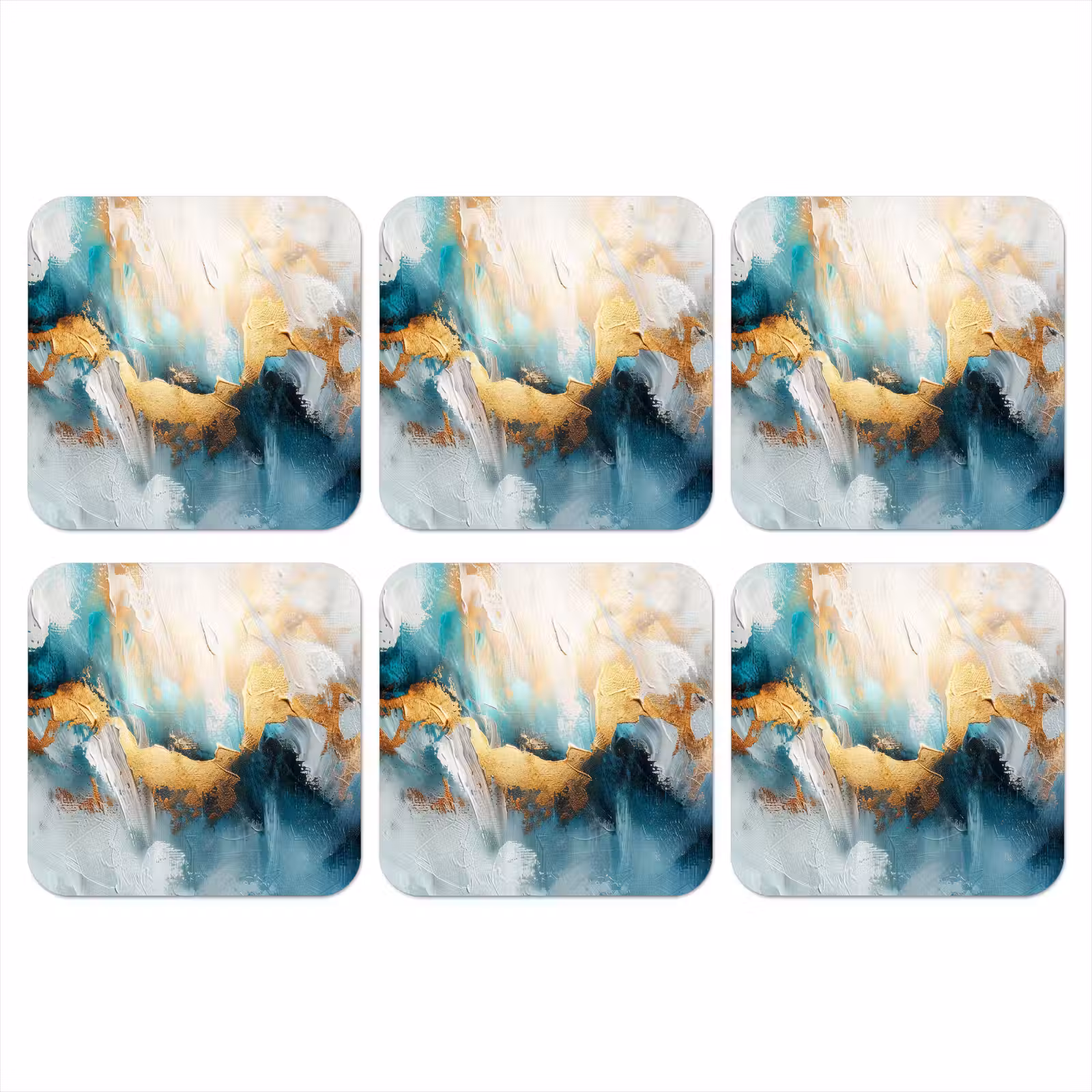 Onderzetter - Abstract - Kunst - Gold - Blauw — 1
