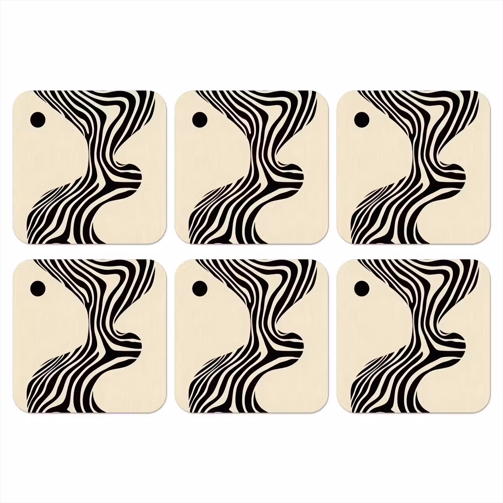 Onderzetter - Beige - Lijnen - Golvend - Abstract — 1