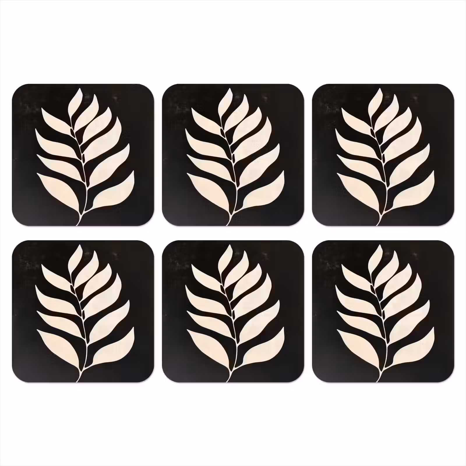 Onderzetter - Blad - Wit - Minimalistisch — 1