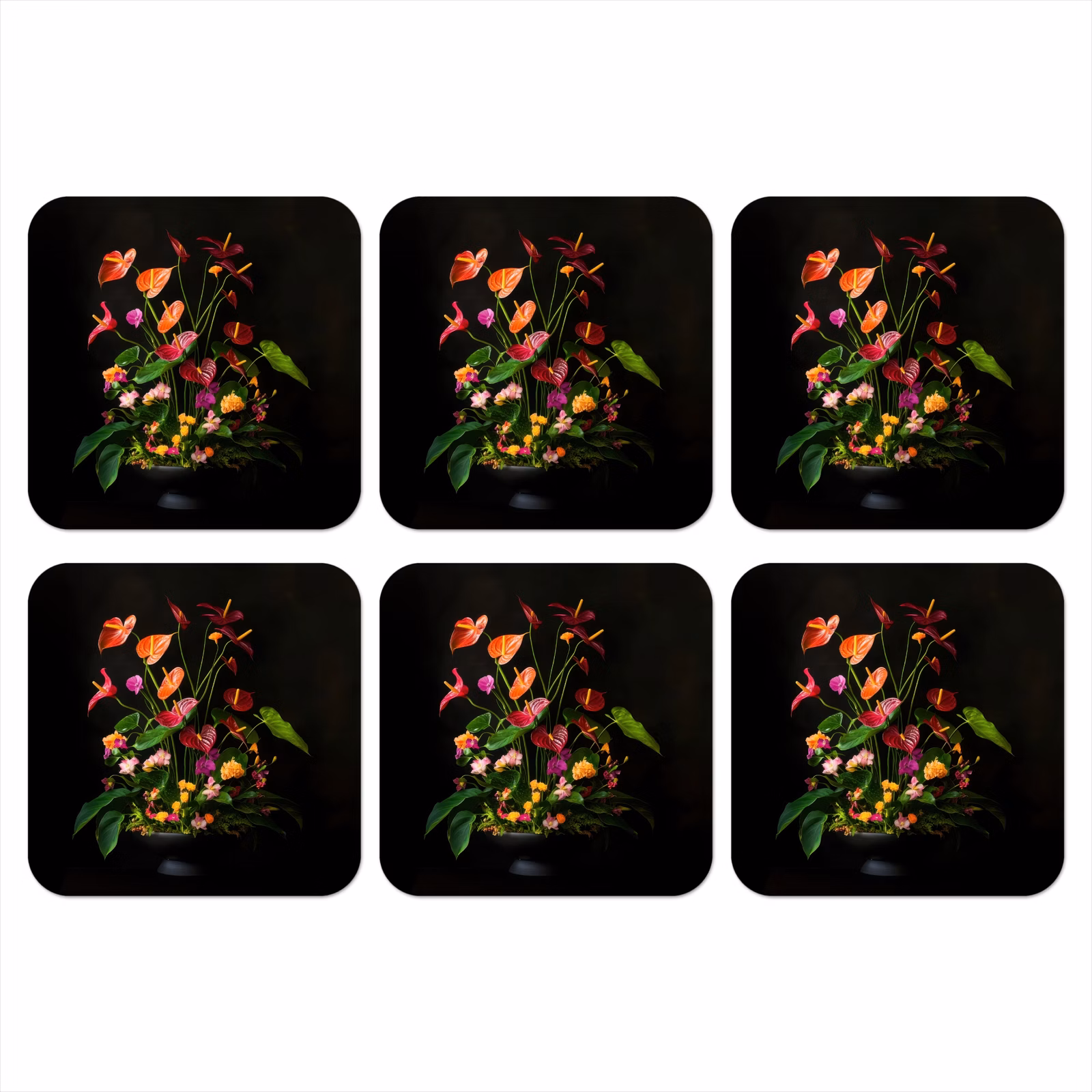 Onderzetter - Bloemen - Vaas - Kleurrijk — 1
