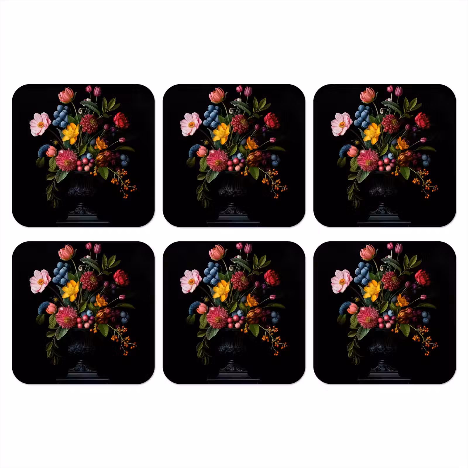 Onderzetter - Bloemen - Vrolijk - Vaas — 1