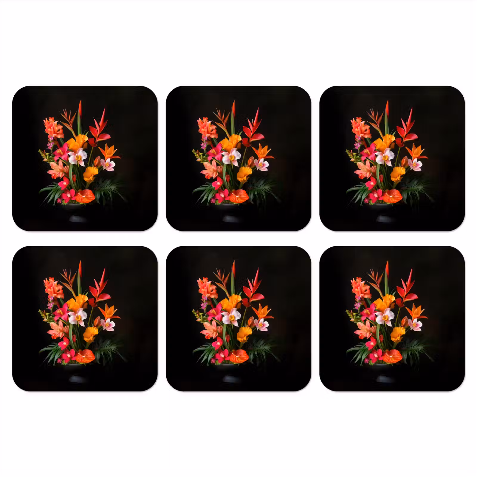 Onderzetter - Boeket - Bloemen - Exotisch — 1