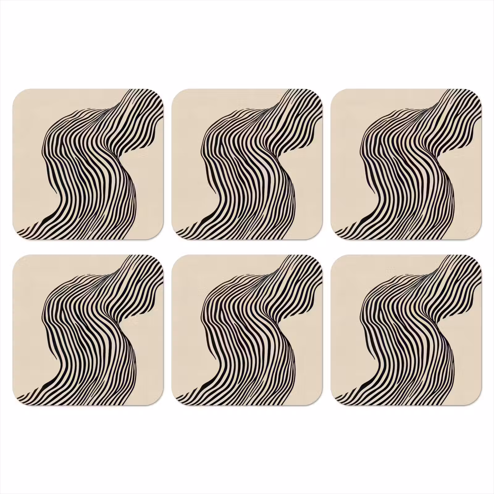 Onderzetter - Golvend - Lijnen - Abstract - Silhouet — 1