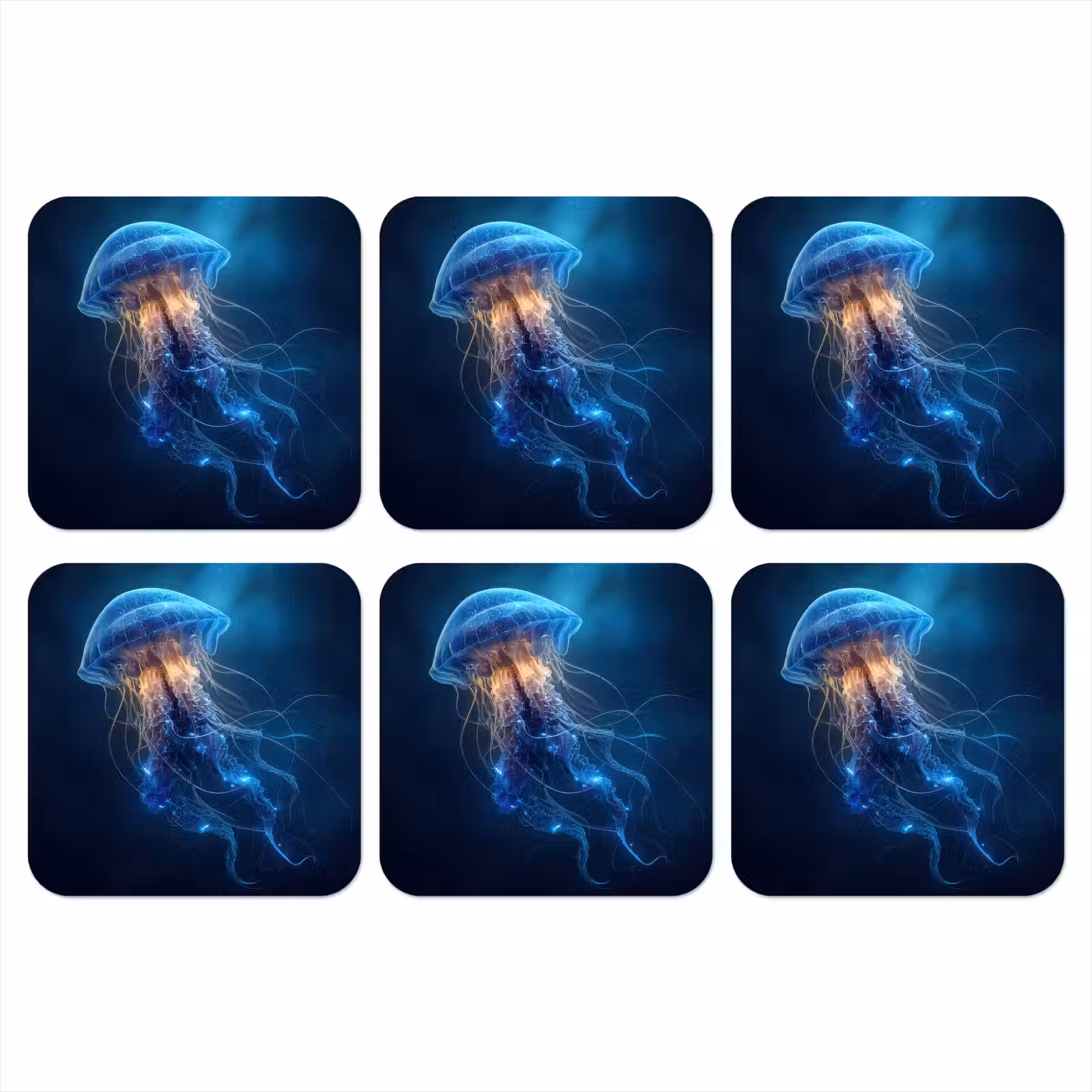 Onderzetter - Kwal - Lichtgevend - Tentakels - Blauw — 1