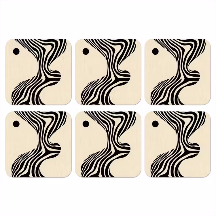 Onderzetter - Beige - Lijnen - Golvend - Abstract — 1