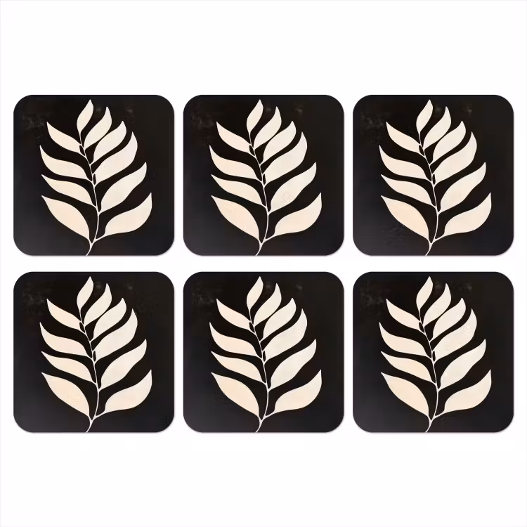 Onderzetter - Blad - Wit - Minimalistisch — 1