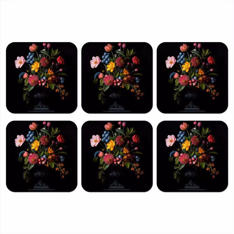 Onderzetter - Bloemen - Vrolijk - Vaas — 1
