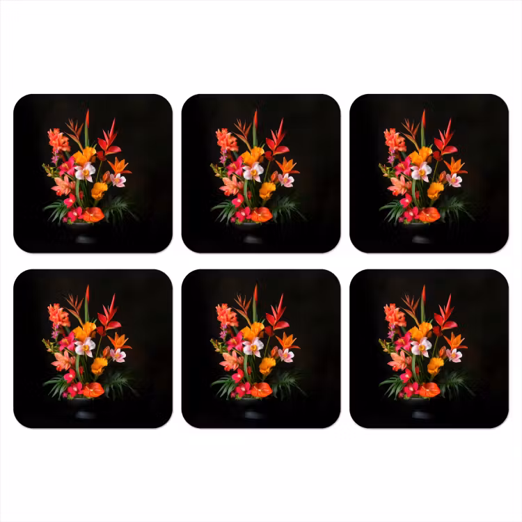 Onderzetter - Boeket - Bloemen - Exotisch — 1