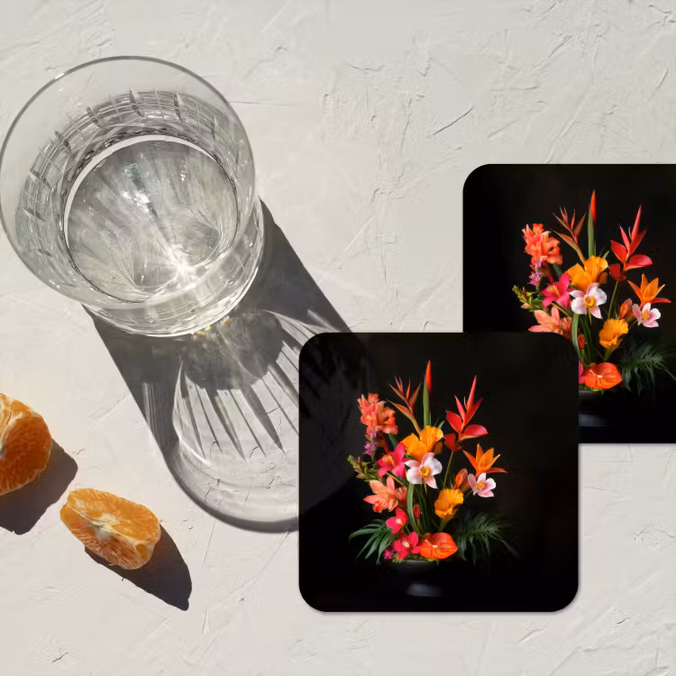 Onderzetter - Boeket - Bloemen - Exotisch — 3