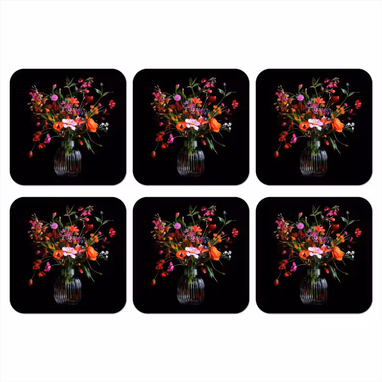 Onderzetter - Boeket - Veldbloemen - Vaas — 1