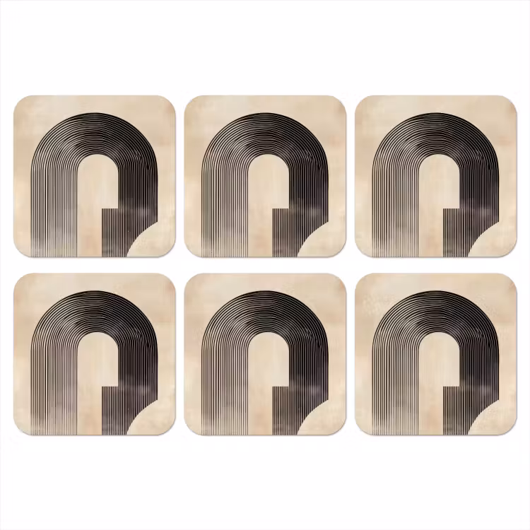 Onderzetter - Boog - Strepen - Minimalistisch - Zwart — 1