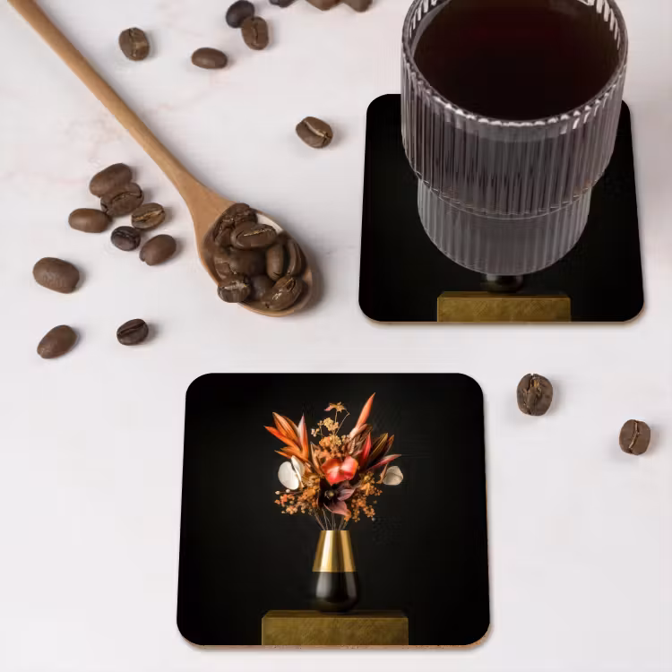 Onderzetter - Exotisch - Boeket - Vaas - Goud — 4