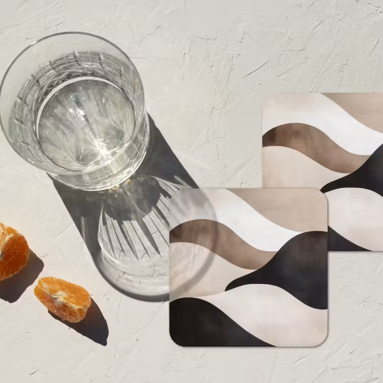 Onderzetter - Golven - Abstract - Beige — 3