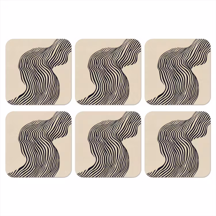 Onderzetter - Golvend - Lijnen - Abstract - Silhouet — 1
