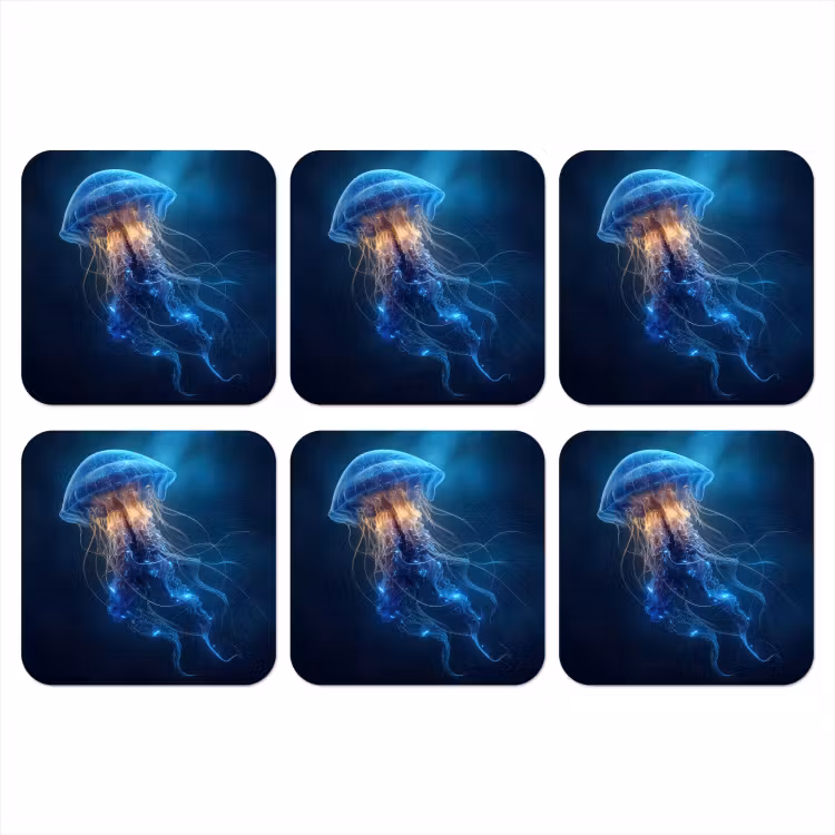 Onderzetter - Kwal - Lichtgevend - Tentakels - Blauw — 1