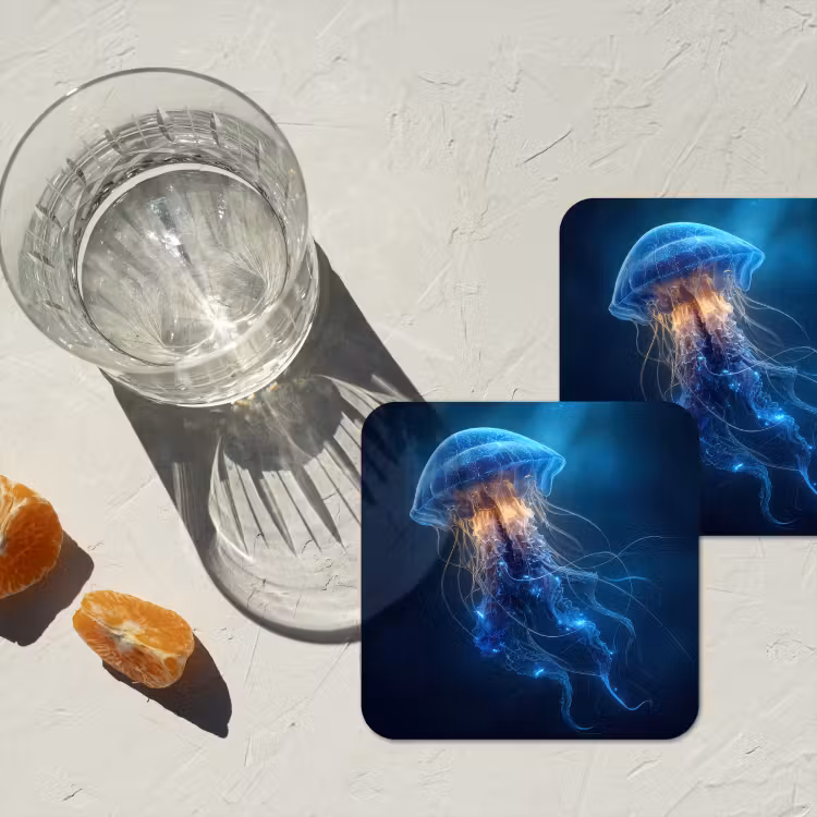 Onderzetter - Kwal - Lichtgevend - Tentakels - Blauw — 3