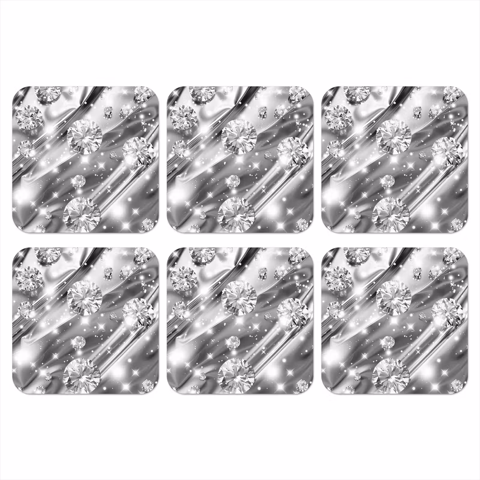Onderzetter - Abstract - Diamant - Luxe - Modern - Zilver — 1