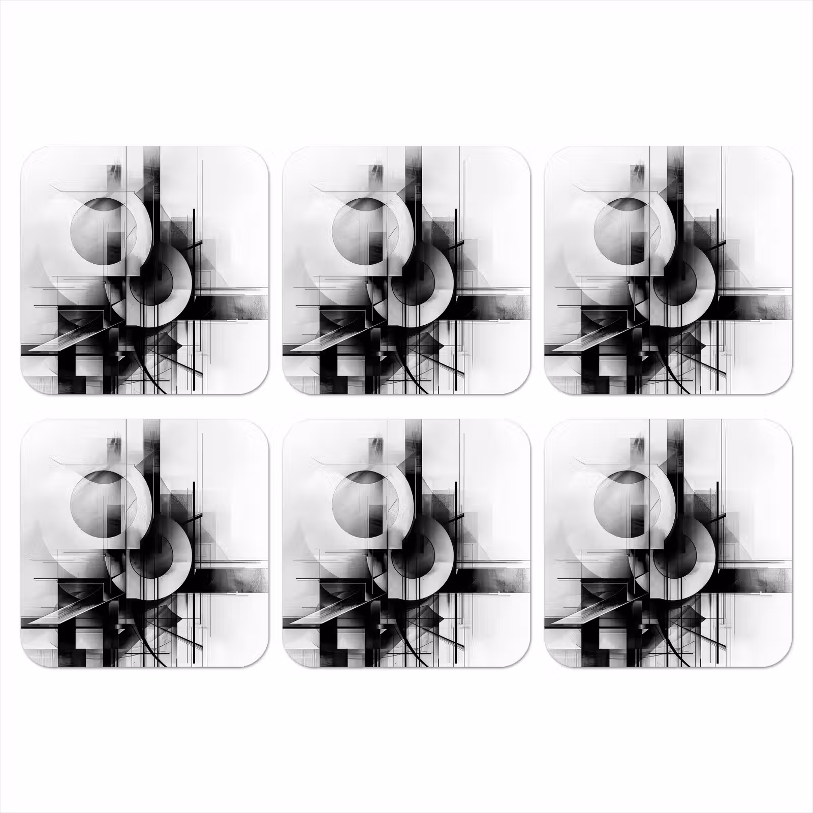 Onderzetter - Abstract - Kunst - Modern - Zwart wit — 1