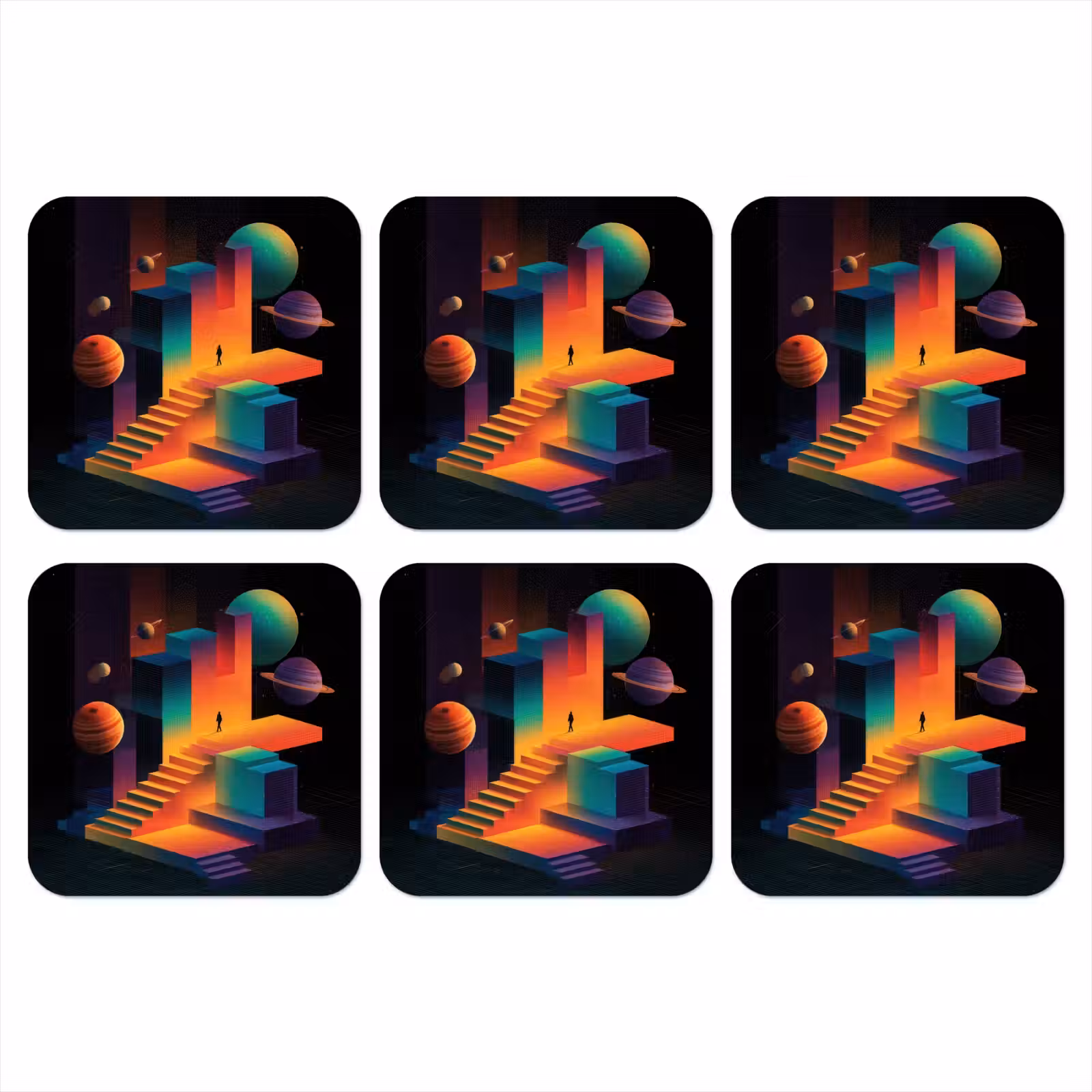 Onderzetter - Abstract - Trappen - Mens - Planeten — 1