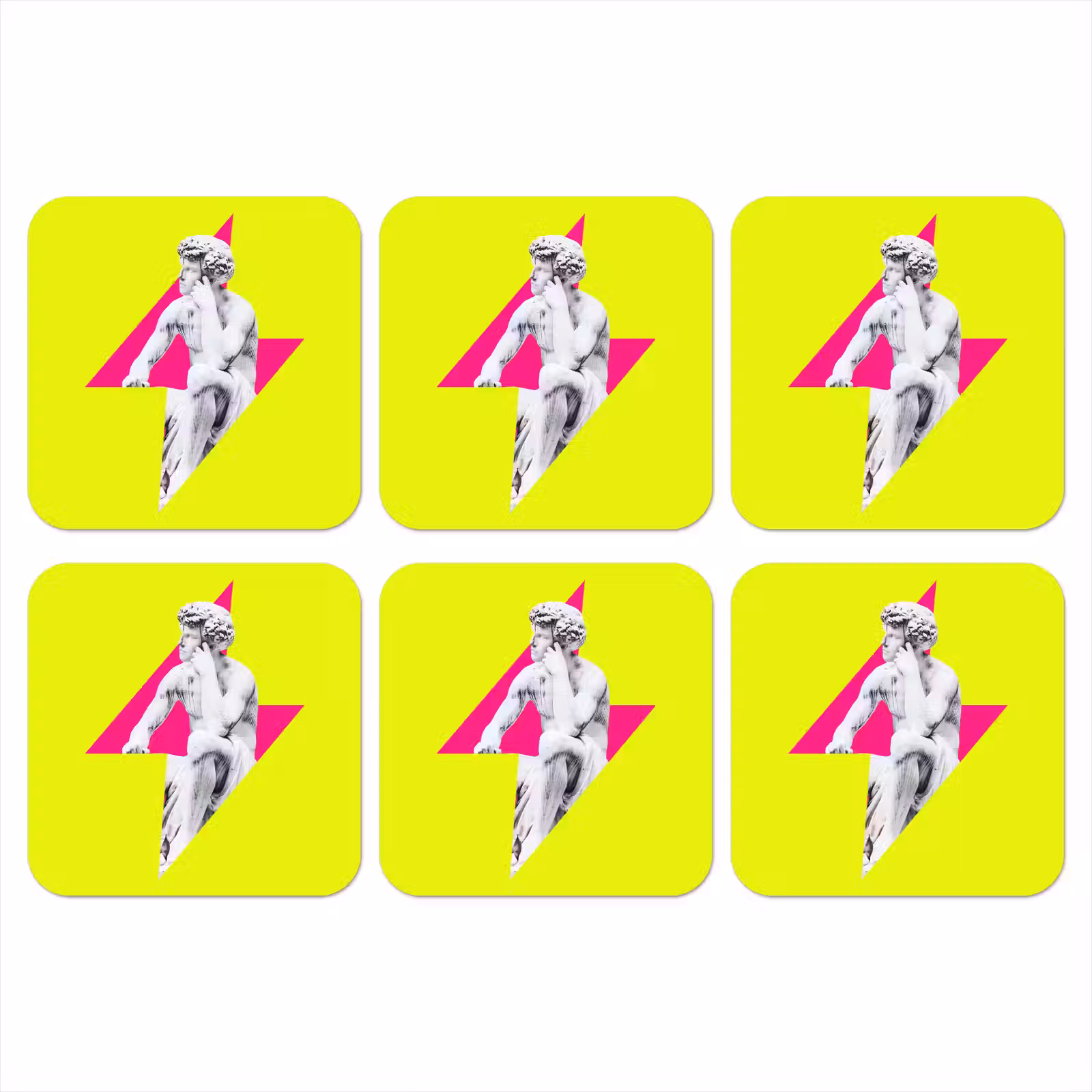 Onderzetter - Beeld - Man - Bliksemschicht - Geel — 1