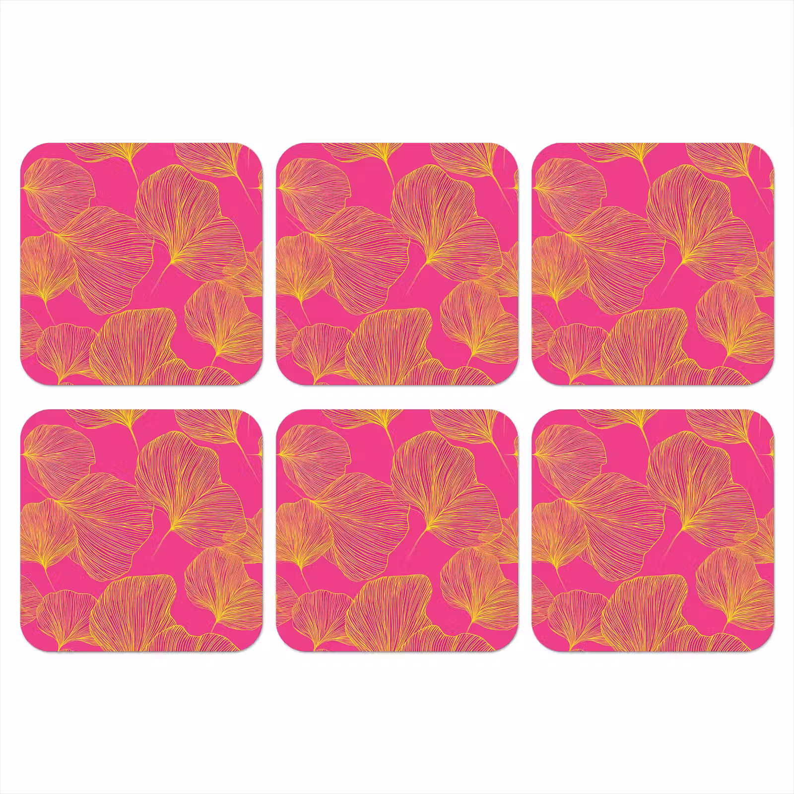 Onderzetter - Bladeren - Nerven - Grafisch - Roze — 1