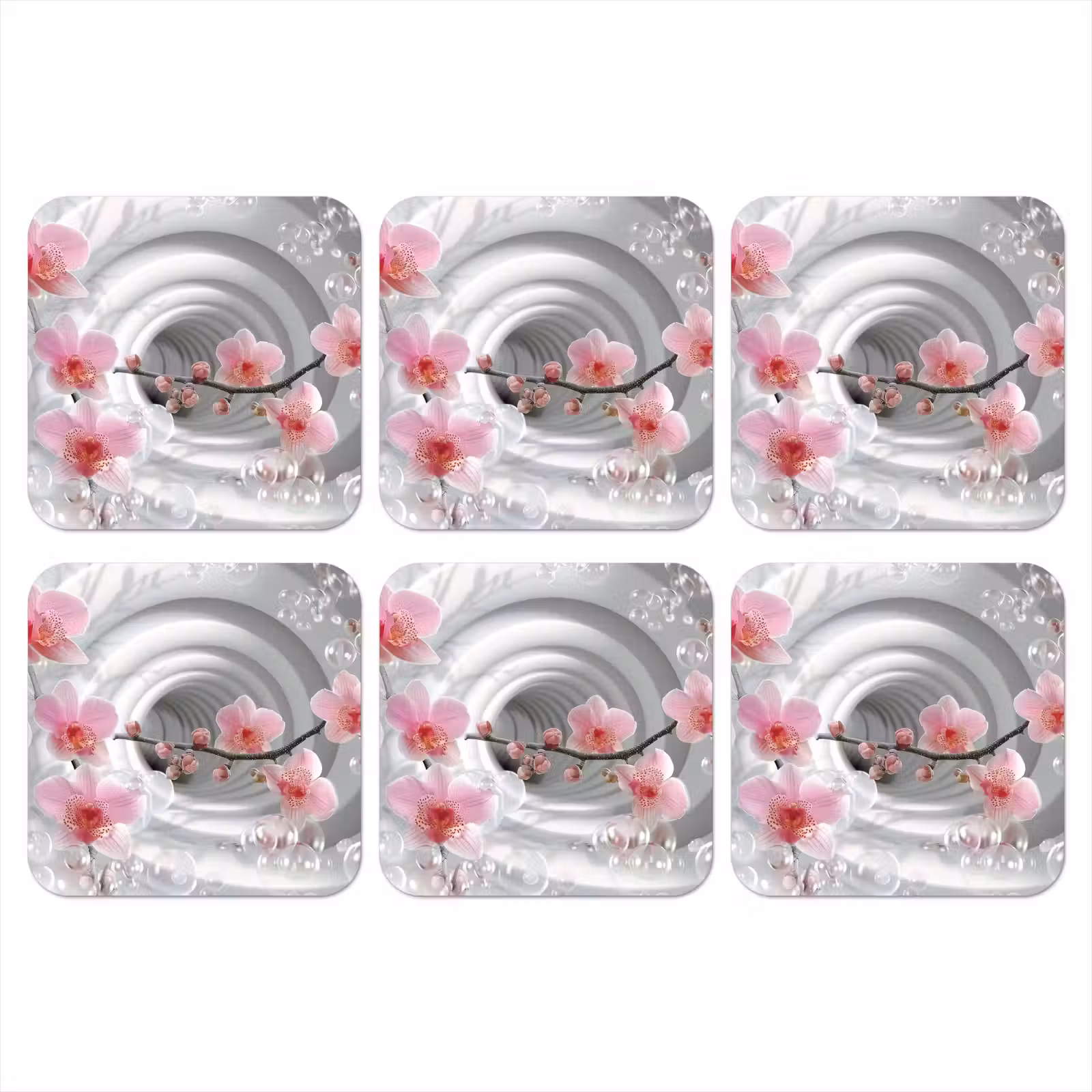 Onderzetter - Bloemen - Tunnel - Abstact - 3D effect — 1
