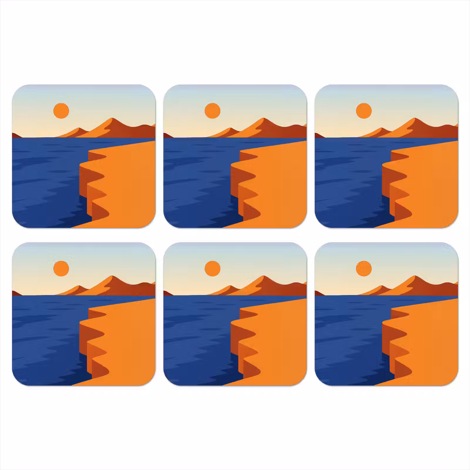 Onderzetter - Landschap - Bergen - Zon - Zee — 1