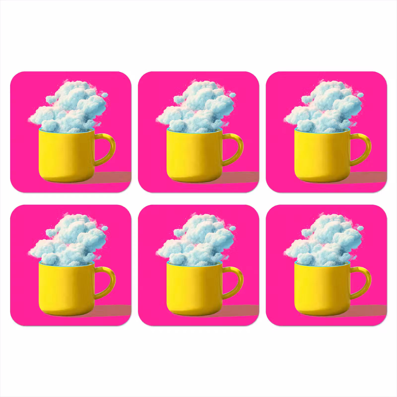Onderzetter - Mok - Wolken - Roze - Minimalitisch — 1