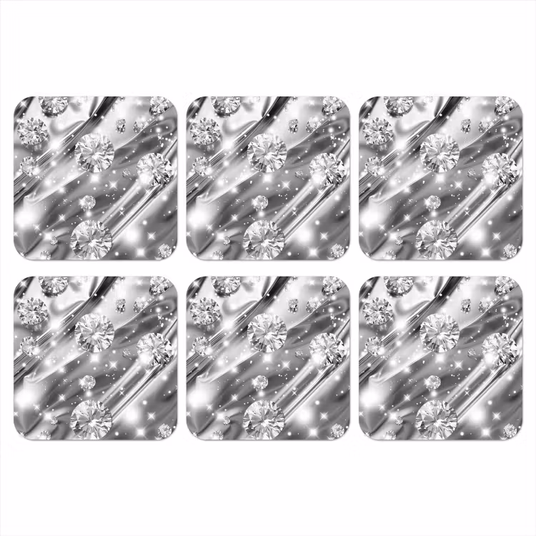 Onderzetter - Abstract - Diamant - Luxe - Modern - Zilver — 1