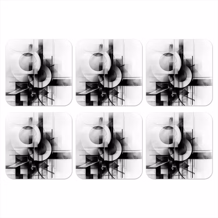 Onderzetter - Abstract - Kunst - Modern - Zwart wit — 1